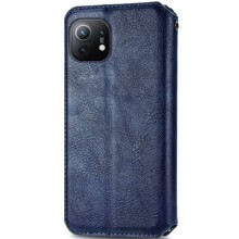 Кожаный чехол книжка GETMAN Cubic (PU) для Xiaomi Mi 11 – Синий