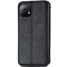 Кожаный чехол-книжка GETMAN Cubic (PU) для Xiaomi Mi 11 – Черный