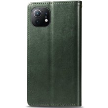Кожаный чехол-книжка GETMAN Gallant (PU) для Xiaomi Mi 11 – Зеленый