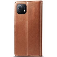 Кожаный чехол-книжка GETMAN Gallant (PU) для Xiaomi Mi 11 – Коричневый