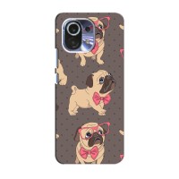 Чехол (ТПУ) Милые собачки для Xiaomi Mi 11 – Собачки Мопсики