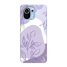 Силконовий чохол з принтом в квітах на Xiaomi Mi 11 – Фіолетовий дизайн