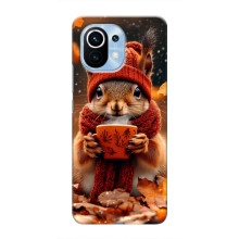 Друкований чохол 'Звірята з кавою' для Xiaomi Mi 11 – Білка з кавою