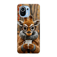 Друкований чохол 'Звірята з кавою' для Xiaomi Mi 11 – Жираф з кавою