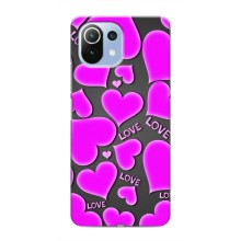 Чехлы для любимой на Сяоми Ми 11i (VPrint) (Pink hearts)