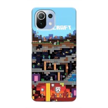 Чехол Майнкрафт на Xiaomi Mi 11i (AlphaPrint) Minecraft (фон Minecraft)