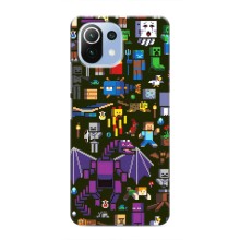 Чехол Майнкрафт на Xiaomi Mi 11i (AlphaPrint) Minecraft (Коллаж Майнкрафт)