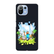Чехол Майнкрафт на Xiaomi Mi 11i (AlphaPrint) Minecraft (персонажи Minecraft)