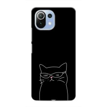 Чехол с рисунком кот на Xiaomi Mi 11i (Равнодушный кот)