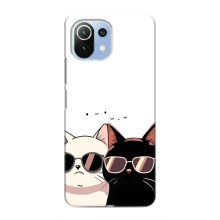 Чехол с рисунком кот на Xiaomi Mi 11i (Коты в очках)