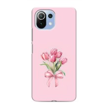 Чехол с розовым рисунком для Xiaomi Mi 11i (Букет цветов)