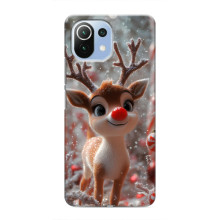 Яркий чехол для Xiaomi Mi 11i с Зимними Оленятами