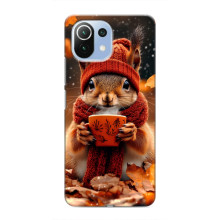 Друкований чохол 'Звірята з кавою' для Xiaomi Mi 11i – Білка з кавою