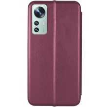 Кожаный чехол-книжка Classy для Xiaomi 12 Lite – Бордовый