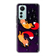 Чехлы с картинкой Лисички для Xiaomi Mi 12 Lite (VPrint) (Лисички космонавты)