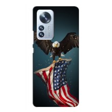 Чехол Флаг USA для Xiaomi Mi 12 Lite (Орел и флаг)