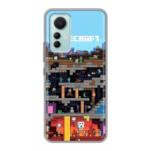Чехол Майнкрафт на Xiaomi Mi 12 Lite (AlphaPrint) Minecraft (фон Minecraft)