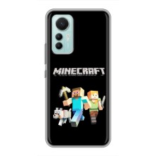 Чехол Майнкрафт на Xiaomi Mi 12 Lite (AlphaPrint) Minecraft (герои Minecraft)