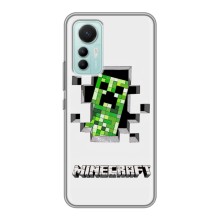 Чехол Майнкрафт на Xiaomi Mi 12 Lite (AlphaPrint) Minecraft (крипер Майнкрафт)
