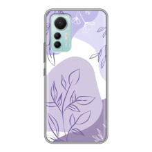 Силиконовый чехол с принтом в цветах на Xiaomi Mi 12 Lite – Фиолетовый дизайн