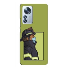 Силиконовый бампер (Работники) на Xiaomi Mi 12 Lite (Пожарник)