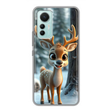 Яркий чехол для Xiaomi Mi 12 Lite с Зимними Оленятами – Оленёнок в лесу