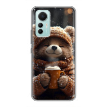 Печатный чехол «Зверята с кофе» для Xiaomi Mi 12 Lite – Мишка с кофе