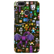 Чехол Майнкрафт на Xiaomi Mi A1/ Mi 5X (AlphaPrint) Minecraft (Коллаж Майнкрафт)