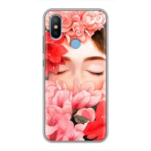 Чехлы (ART) Цветы на Xiaomi Mi6X (VPrint) (Глаза в цветах)