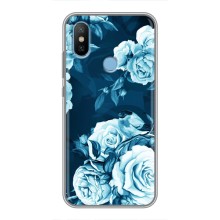 Чехлы (ART) Цветы на Xiaomi Mi6X (VPrint) (Голубые Бутоны)