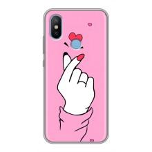 Чехол с принтом для Xiaomi Mi6X (AlphaPrint - Знак сердечка)