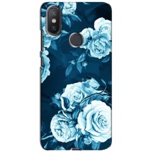 Чехлы (ART) Цветы на Xiaomi Mi A2 Lite (VPrint) (Голубые Бутоны)