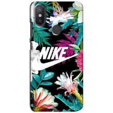 Силіконовый Чохол на Xiaomi Mi A2 Lite з картинкою НАЙК (Квітковий Nike)