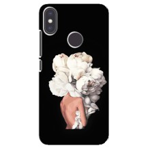 Чехлы (ART) Цветы на Xiaomi Mi A2 (VPrint) (Белые цветы)