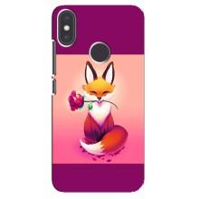 Чехлы с картинкой Лисички для Xiaomi Mi A2 (VPrint) (Лисичка с розочкой)