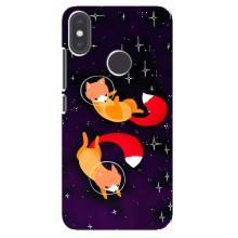 Чехлы с картинкой Лисички для Xiaomi Mi A2 (VPrint) (Лисички космонавты)