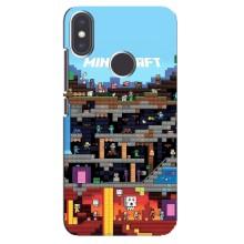 Чехол Майнкрафт на Xiaomi Mi A2 (AlphaPrint) Minecraft (фон Minecraft)