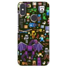 Чехол Майнкрафт на Xiaomi Mi A2 (AlphaPrint) Minecraft (Коллаж Майнкрафт)