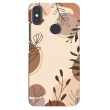 Чехол с цветочным принтом на Ксиаоми Ми Эй 2 – Коричневые цветы