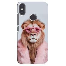 Чехол с принтом стильные животные для Ксиаоми Ми Эй 2 – Лев в очках
