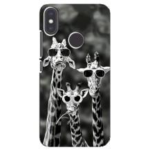 Силиконовый чехол с КАРТИНКАМИ лето для Xiaomi Mi A2 (AlphaPrint) – Жирафы в очках