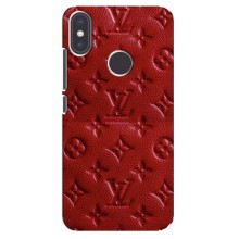 Текстурный Чехол Louis Vuitton для Редмі Ми А2 – Красный ЛВ