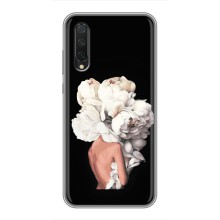 Чехлы (ART) Цветы на Xiaomi Mi A3 (VPrint) (Белые цветы)