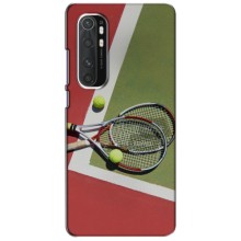 Чехлы с принтом Спортивная тематика для Xiaomi Mi Note 10 Lite (Ракетки теннис)