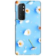 Чехол с Цветами для Xiaomi Mi Note 10 Lite (ромашки на голубом)