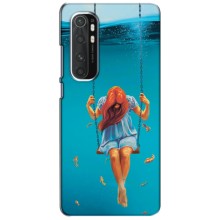 Чехол Стильные девушки на Xiaomi Mi Note 10 Lite – Девушка на качели