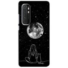Чохол з малюнком кіт на Xiaomi Mi Note 10 Lite (Дівчина з котом)