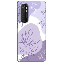 Силконовий чохол з принтом в квітах на Xiaomi Mi Note 10 Lite – Фіолетовий дизайн