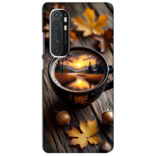 Чехол с уникальным дизайном «Осень с кофе» для Xiaomi Mi Note 10 Lite – Тёмный кофе