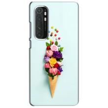 Чехлы с тематикой "ЦВЕТЫ" на Xiaomi Mi Note 10 Lite (Цветок-мороженное)